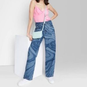 High Rise Baggy Marble Jeans
